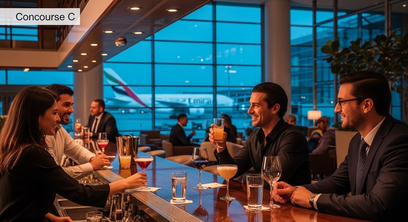 Pre-Flight Drinks in Concourse C at Dubai International Airport