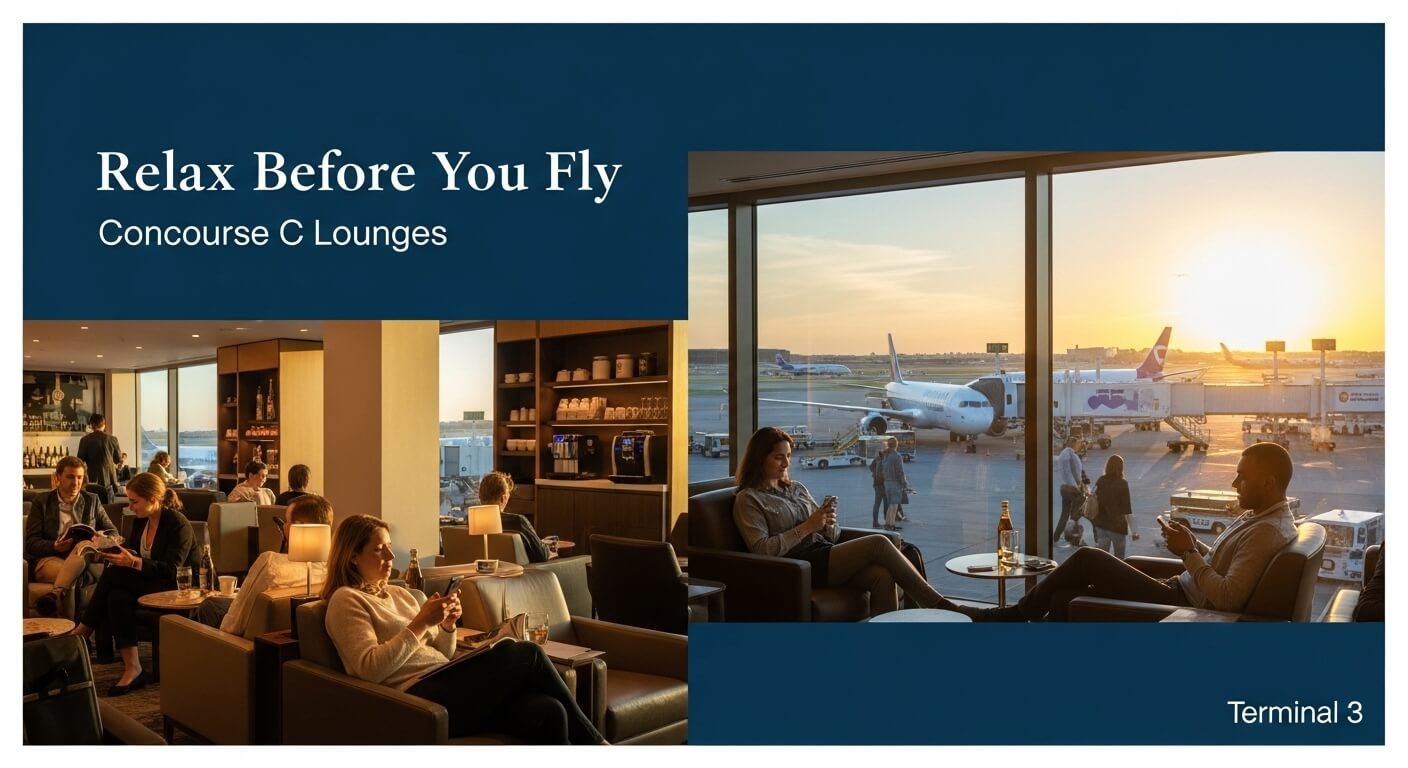 Relax Before You Fly: Concourse C Lounges at Terminal 3