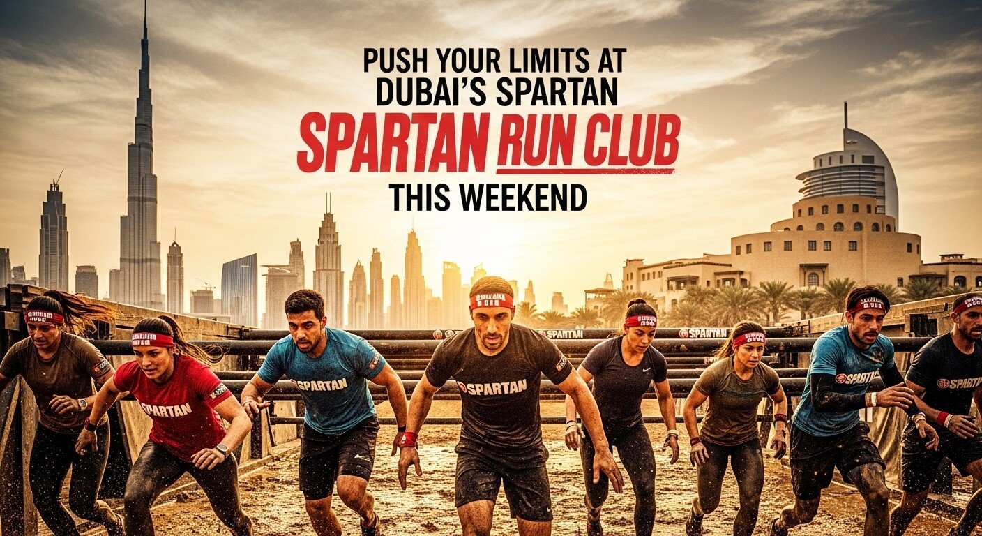 Join the Spartan Run Club in Dubai this Sunday, Feb 15! Free 5km community run at Jumeirah Park with Joe & The Juice refreshments.