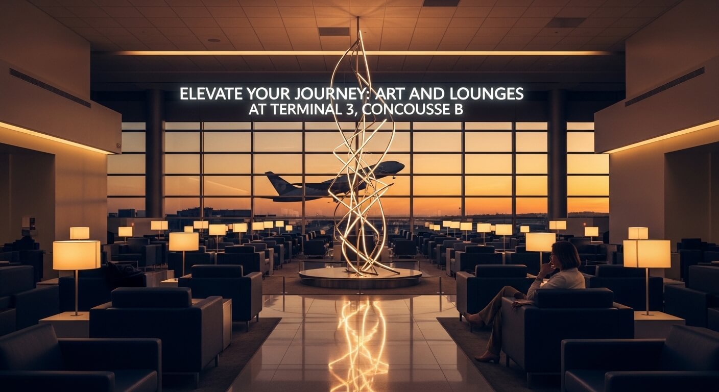 Elevate Your Journey: Art and Lounges at Terminal 3, Concourse B