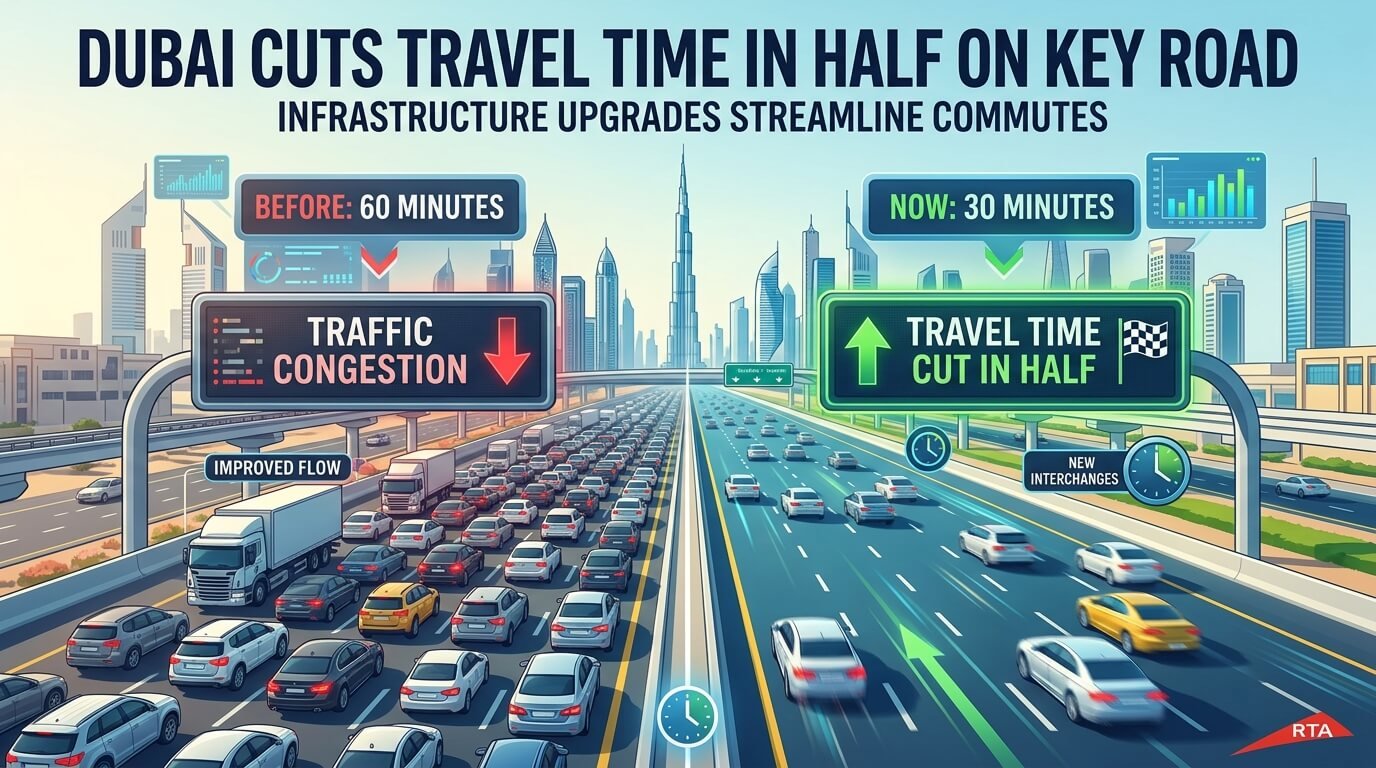 Dubai Cuts Travel Time in Half on One of Its Busiest Roads