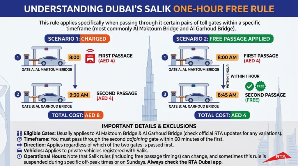 The One-Hour Free Salik Rule