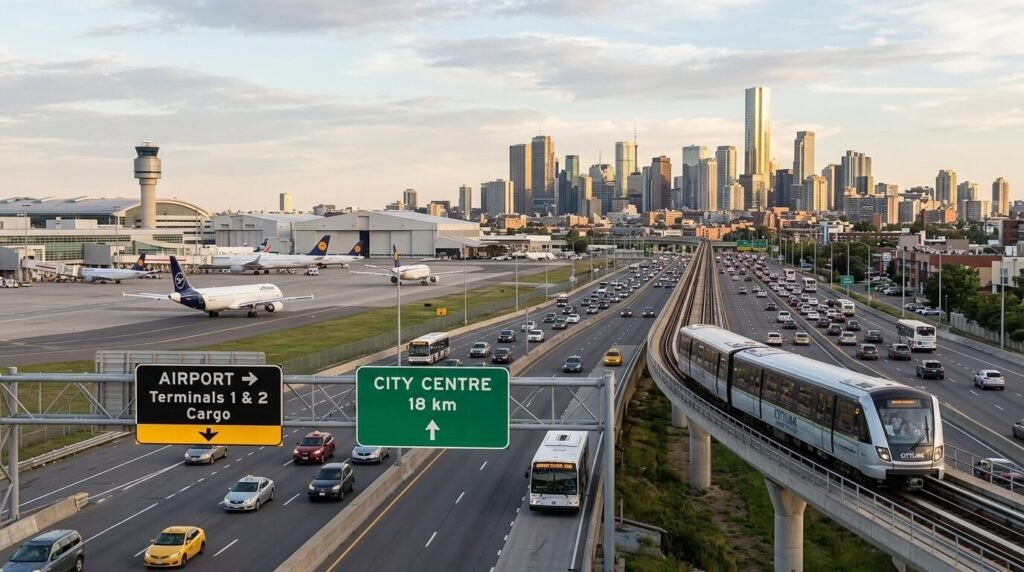  airport to the city centre.