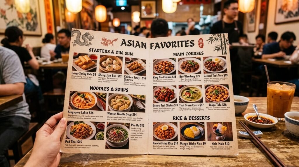 Explore a menu packed with Asian favourites