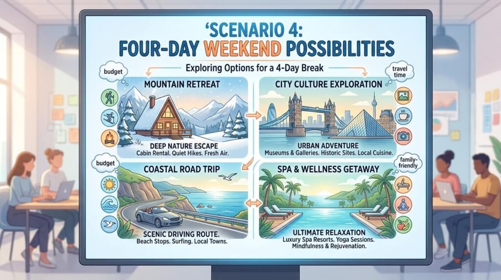 Scenario 4: Another four-day weekend possibility