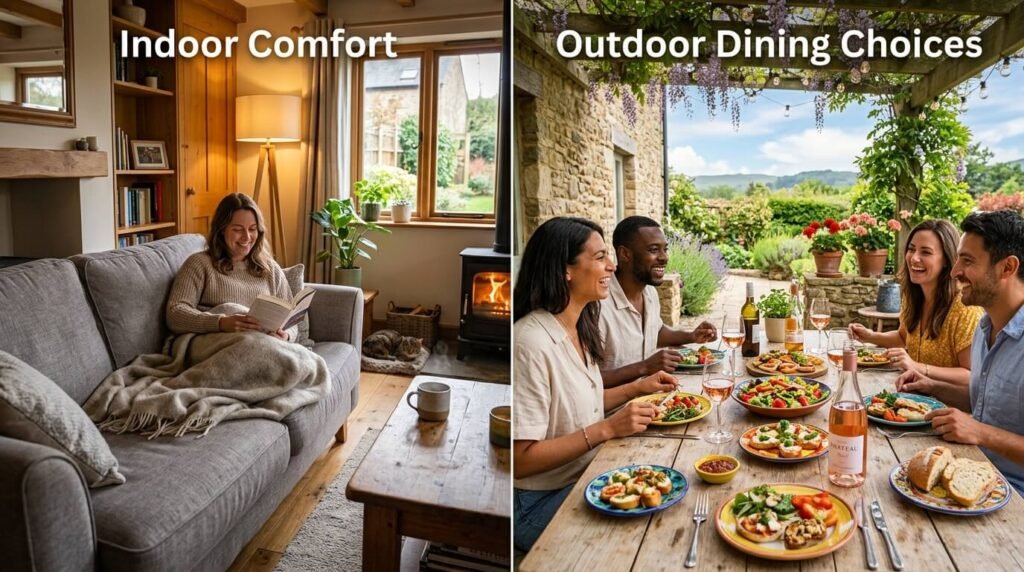 Indoor Comfort and Outdoor Dining Choices