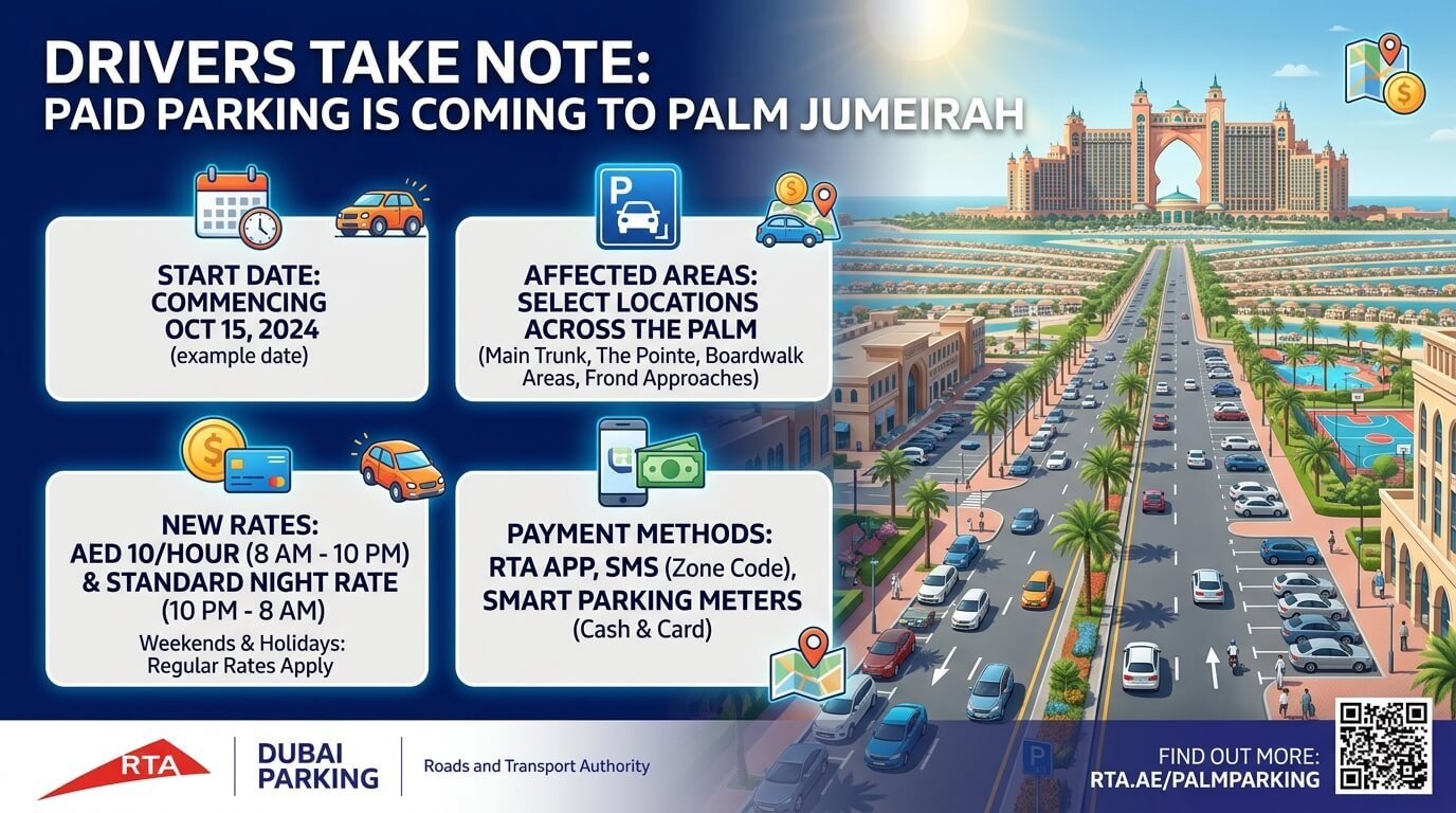 Drivers Take Note: Paid Parking Is Coming to Palm Jumeirah