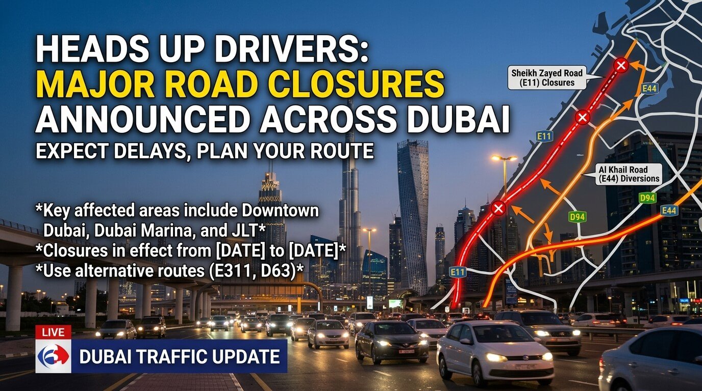 Heads up drivers: major road closures announced across Dubai