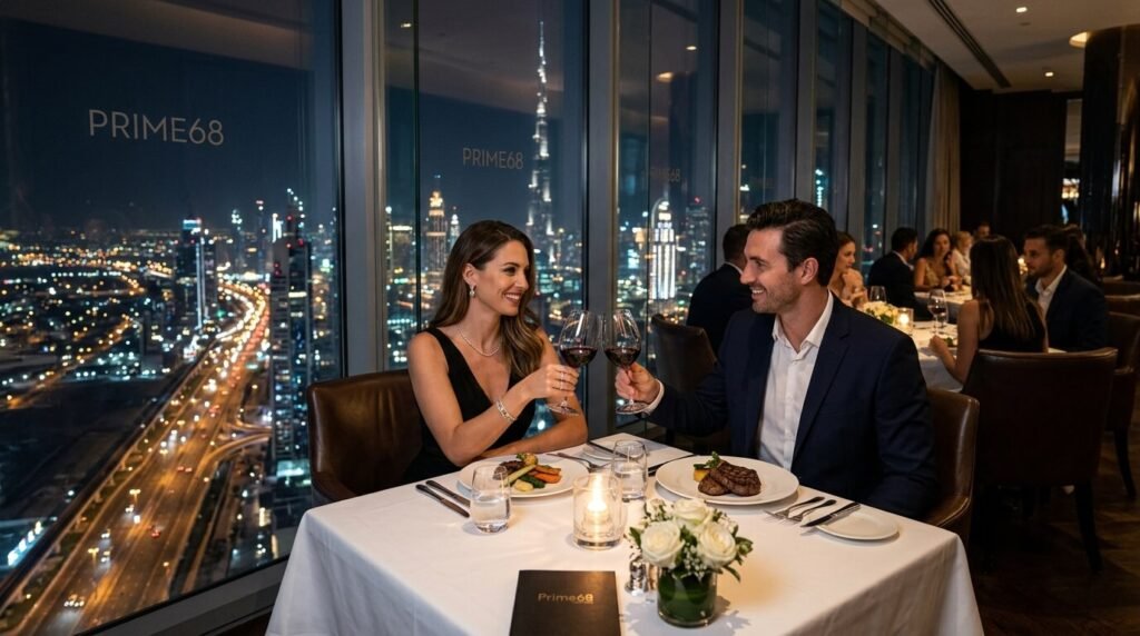 . Enjoy a luxurious rooftop dinner at Prime68