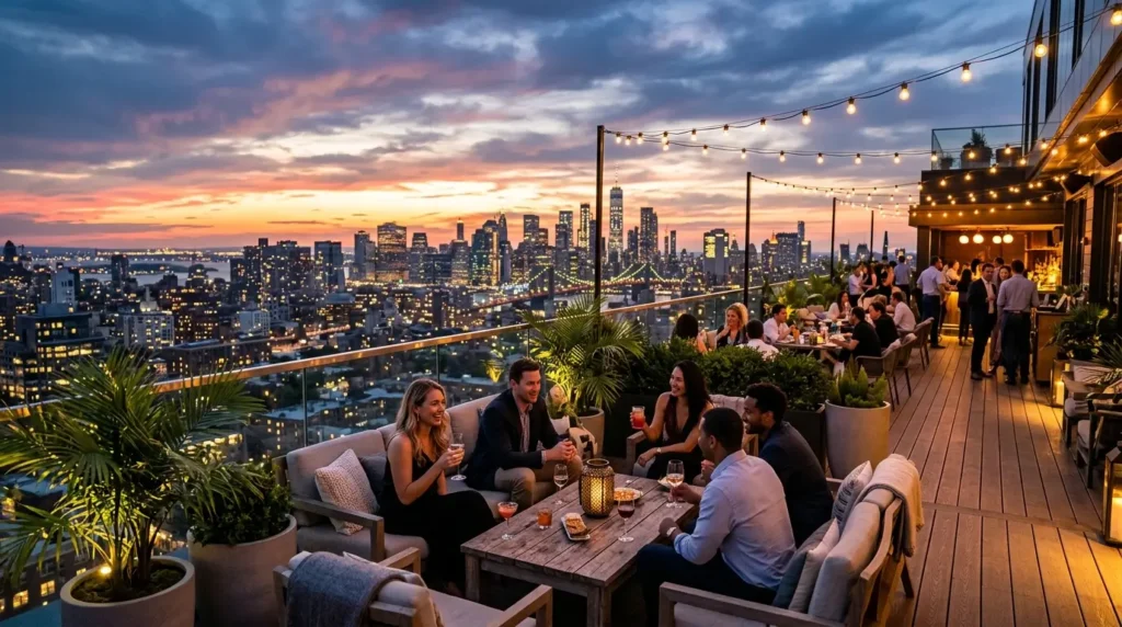 A Rooftop Setting with Stunning City Views
