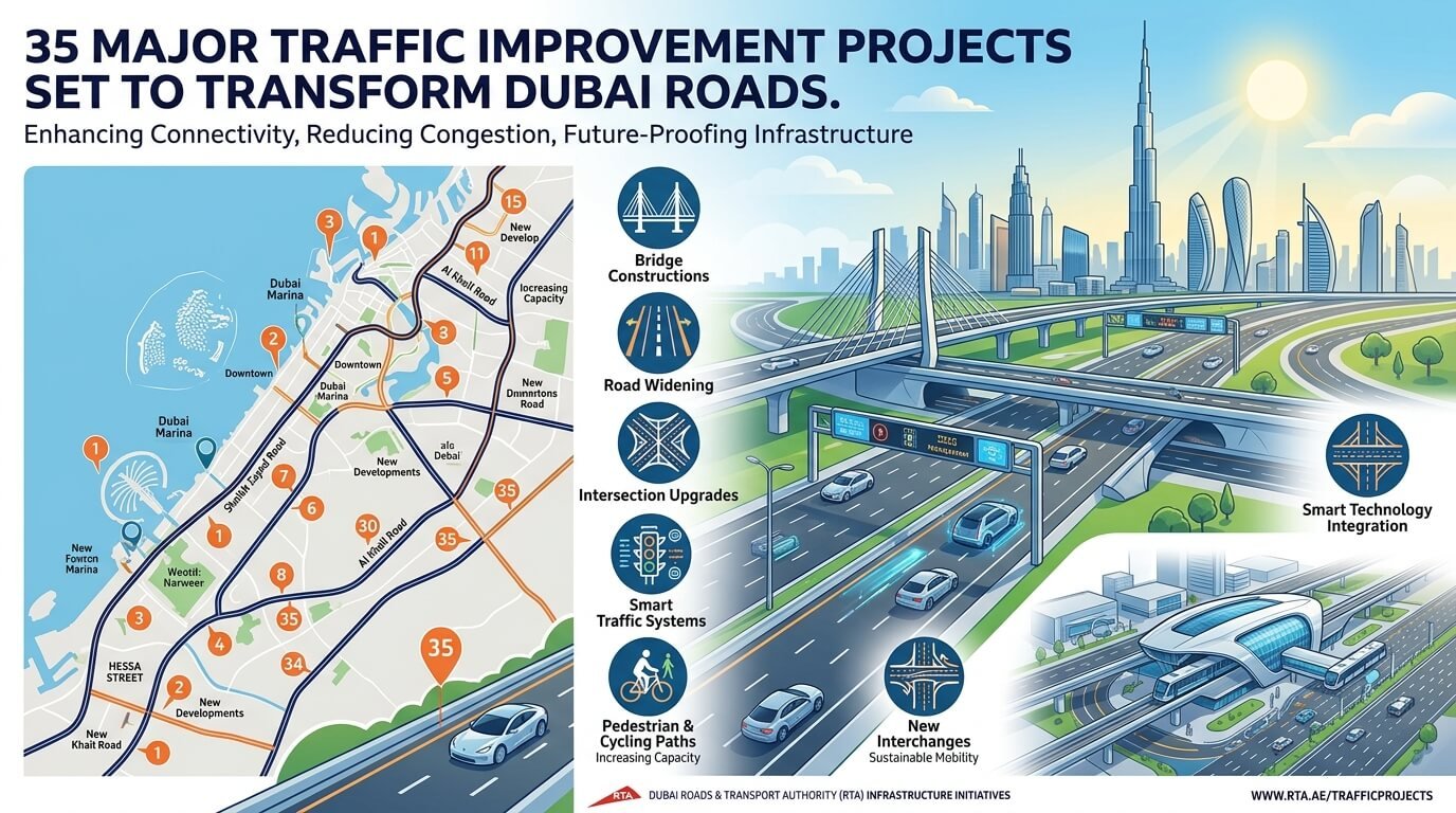 35 Major Traffic Improvement Projects Set to Transform Dubai Roads