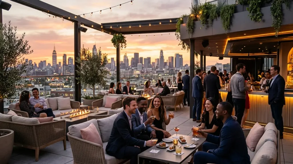 Enjoy Rooftop Lounges and Scenic Sunset Views