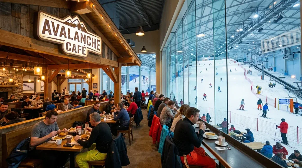 Avalanche Café – Eat Beside an Indoor Ski Slope